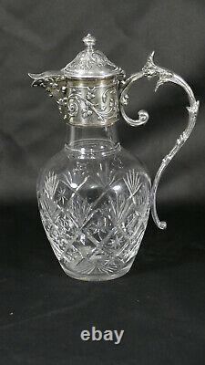 Christofle Gallia, Crystal and Silver-plated Ewer, Late 19th Century