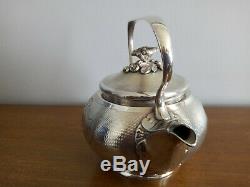 Christofle Silver Teapot Metal Guilloche Era XIX