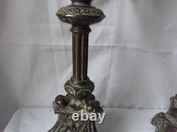 Church Candle Holders in Bronze. 120 early 20th century.