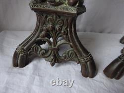 Church Candle Holders in Bronze. 120 early 20th century.