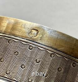 Circular Box In Silver Massive Crown Of Baron - Guillochée Period 19th