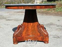 Circular Pedestal Gooseneck Period Empire Mahogany Early Nineteenth Century