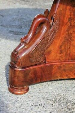 Circular Pedestal Gooseneck Period Empire Mahogany Early Nineteenth Century