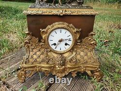 Clock In Bronze Golden Era Restoration, 19th Century