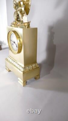 Clock with Angel and the Arts, Gilded Bronze, Restoration Period, 19th Century
