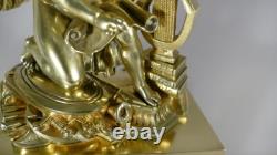 Clock with Angel and the Arts, Gilded Bronze, Restoration Period, 19th Century
