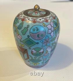 Cloisonné enamel opium jar, Meiji period