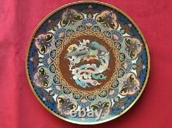 Cloisonné enamel plate Meiji era late 19th century.