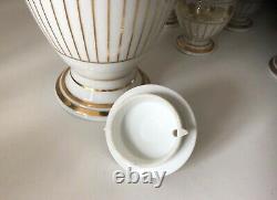 Coffee Tea Service Porcelain from Paris Empire Era 19th Century Pitcher Cup