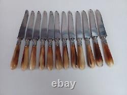 Coffret De 24 Couteaux Manche En Corne, Blade Steel, Epoque XIX Eme Century