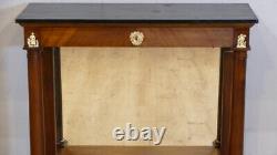 Console Empire with Mahogany Mirror Back, Early 19th Century