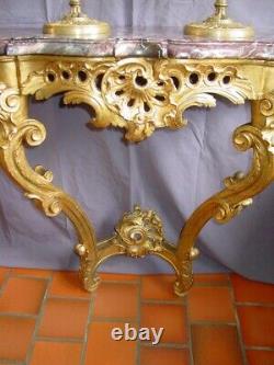 Console Louis XV Style Golden Wood Epoch Napoleon III Second Empire Xixe