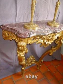 Console Louis XV Style Golden Wood Epoch Napoleon III Second Empire Xixe