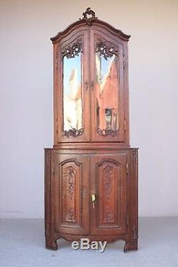 Corner Cabinet Oak Louis XV Style Nineteenth Time