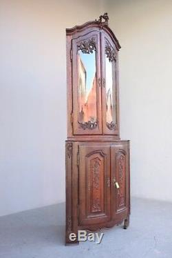 Corner Cabinet Oak Louis XV Style Nineteenth Time