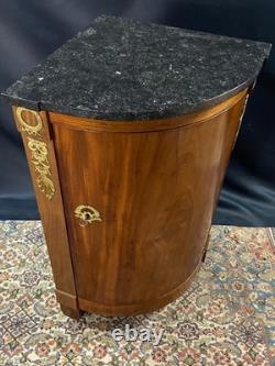 Corner buffet in mahogany with gilt bronze ornaments, Restoration period, 1815
