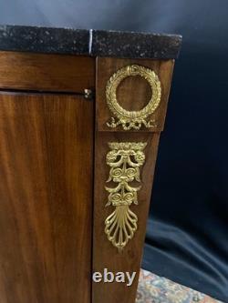 Corner buffet in mahogany with gilt bronze ornaments, Restoration period, 1815