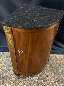 Corner buffet in mahogany with gilt bronze ornaments, Restoration period, 1815