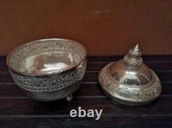 Covered Box, Massive Silver, Cambodia, Epoque End Xixth/beginning Xxth