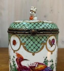 Covered Pot In 19th Century Porcelain With Volatile Decoration