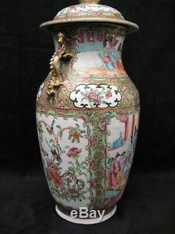 Covered Vase Porcelain Canton China Era Nineteenth Century