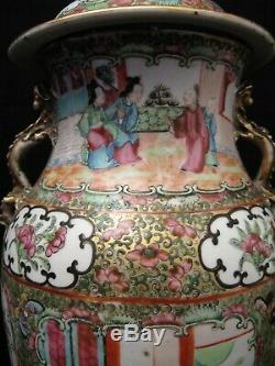 Covered Vase Porcelain Canton China Era Nineteenth Century