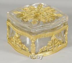 Crystal And Bronze Gift Box Doré Charles X, 19th Century