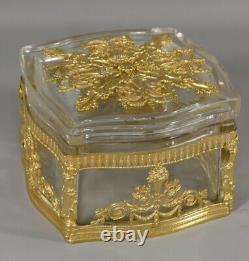 Crystal And Bronze Gift Box Doré Charles X, 19th Century