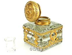 Crystal and Gilt Bronze Inkwell Second Empire Napoleon III Period 19th Century