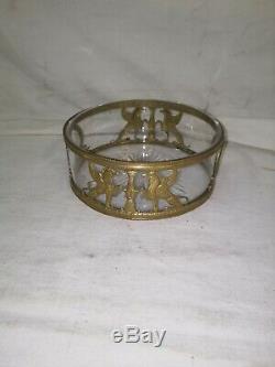 Cup Empty Pocket Crystal And Brass Golden Era End XIX