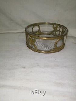 Cup Empty Pocket Crystal And Brass Golden Era End XIX