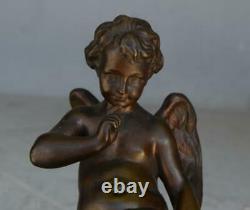 Cupid Bronze Patina Gilded Period Late 19th Century
