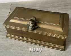 Curious Pocket Inkwell Box in Bronze and Brass, 18th–19th Century, Holland, High Period
