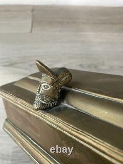 Curious Pocket Inkwell Box in Bronze and Brass, 18th–19th Century, Holland, High Period