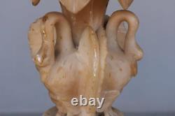 Cut In Alabaster With Swans And Vines Era Xixth (to Be Restored)