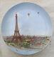 Dish In Porcelain 19th Century Around 1889 World's Fair Paris