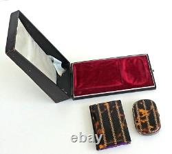 Dance card + coin purse, tortoiseshell and 14K gold, Napoleon III period, 19th century