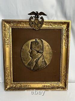 David d'Angers, Napoleon medallion, bronze, Empire era, 19th century.