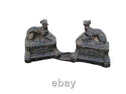 Decorative Greyhound Fireplace Andirons from the 19th Century