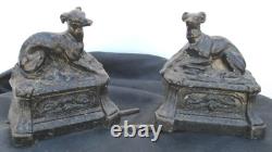 Decorative Greyhound Fireplace Andirons from the 19th Century