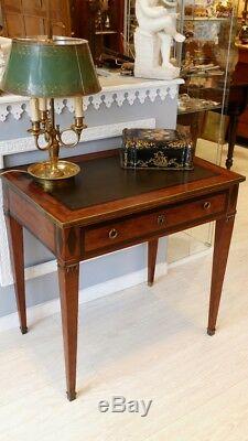 Directoire Style Writing Table In Mahogany Leather Top, Nineteenth Time