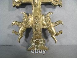 Double Face Pendent Croix / Religious Croix In Bronze Epoque XIX Ème Siecle