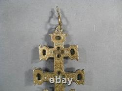 Double Face Pendent Croix / Religious Croix In Bronze Epoque XIX Ème Siecle