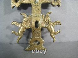 Double Face Pendent Croix / Religious Croix In Bronze Epoque XIX Ème Siecle