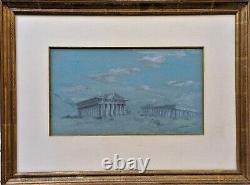 Drawing-epoque XIX Eme-grand Tour-italy-sicily-temple D Hera-temple De Jupiter