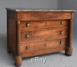 Dresser With Detached Columns In Walnut Empire Nineteenth Time