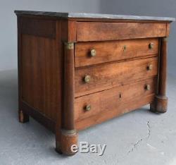 Dresser With Detached Columns In Walnut Empire Nineteenth Time