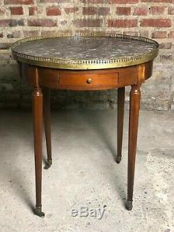 Drum Table Louis XVI Style Marble-topped Vintage Late XIX