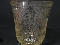 Dutch Glass Engraved Vase, Boat, Windmill, and Lighthouse, Netherlands, 19th Century