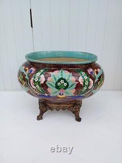 Earthenware Planter Signed Edouard Gilles 19th Century Period